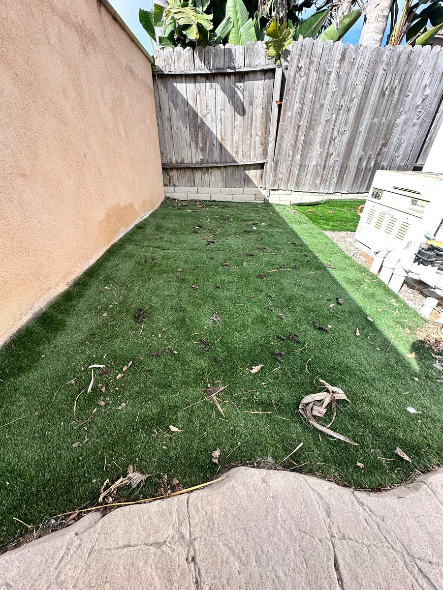 Artificial turf before cleaning
